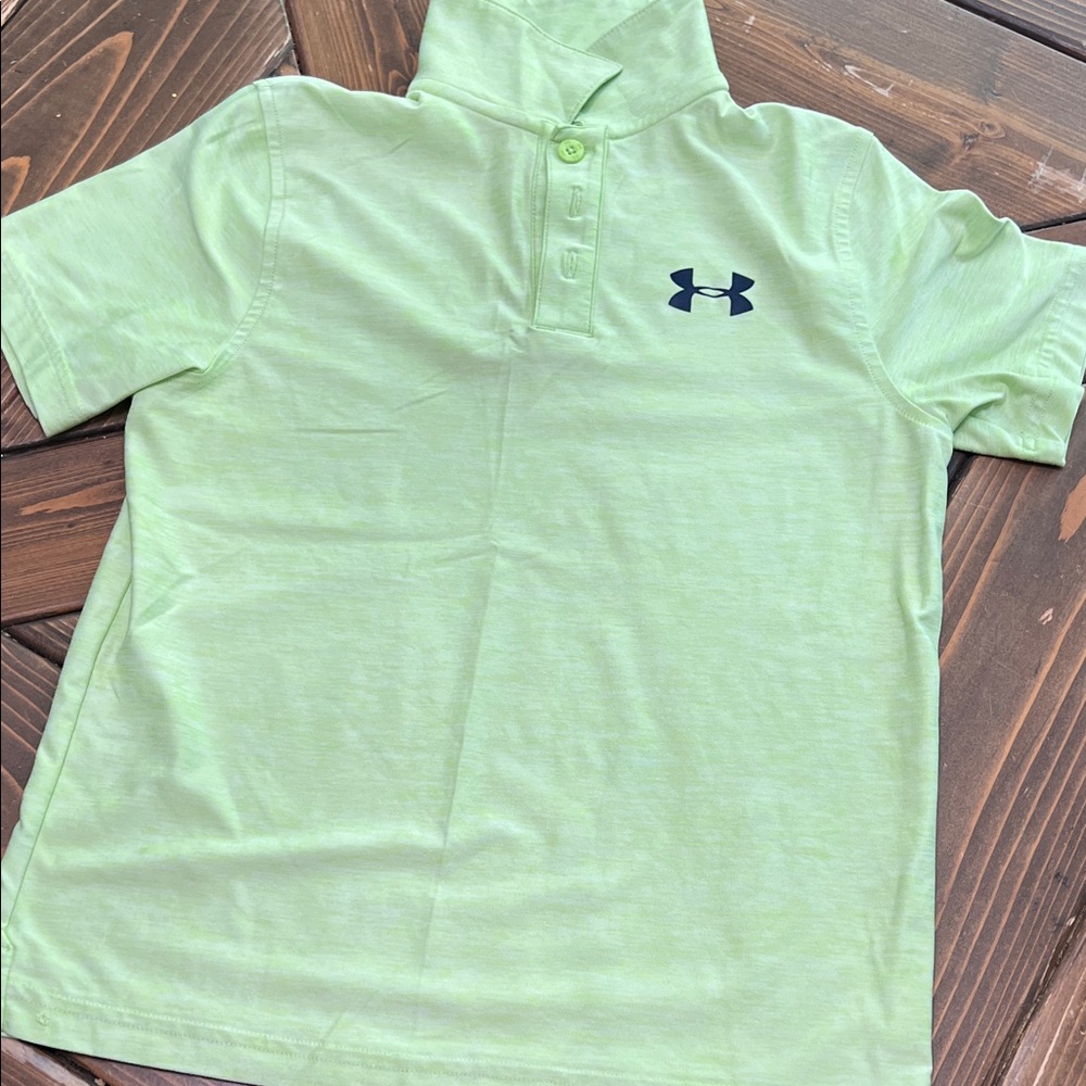 Under Armour Kids Polo Trio - Bold Red, Charcoal Gray, Light Green - Picture 2 of 7
